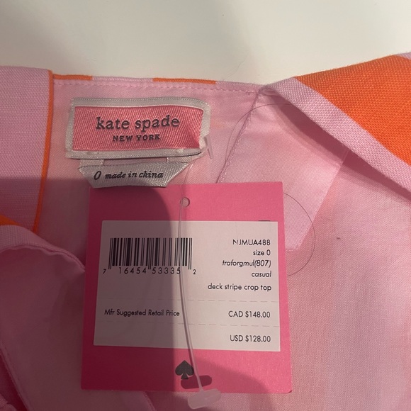 KATE SPADE Deck Stripe Crop Top - Picture 3 of 3